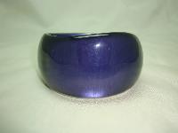 Fabulous Chunky Purple Blue Lucite Acrylic Moonglow  Wide Bangle