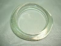 Vintage 70s Quirky and Fun Clear Lucite Sparkle Glitter Chunky Bangle