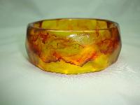 Vintage 70s Chunky Vintage Amber Apple Juice Thermoset Lucite Bangle 