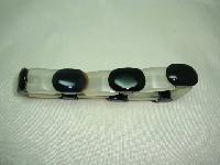 Vintage 70s Contemporary Black and White Glass Stretch Bracelet
