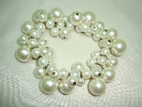 Vintage 50s Style Glass Faux Pearl Bead Dropper Style Stretch Bracelet