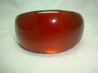 Fabulous Chunky Amber Brown Moonglow  Acrylic Lucite Wide Bangle 