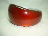 Fabulous Chunky Amber Brown Moonglow  Acrylic Lucite Wide Bangle 