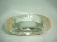 Attractive Chunky Clear Lucite Acrylic Diamand Cut Faceted Bangle Wow!