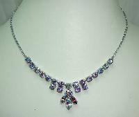 Vintage 30s Sparkling Rhinestone Diamante Drop Necklace