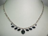 Vintage 50s Quality Sapphire Blue & Clear Diamante Necklace