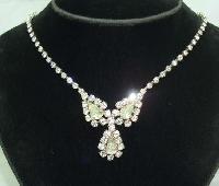 Vintage 50s Stunning Teardrop Design Diamante Necklace