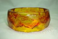 Vintage 70s Chunky Vintage Amber Apple Juice Thermoset Lucite Bangle 