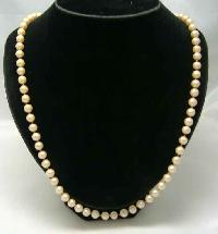 Vintage 50s Quality Glass Faux Pearl Bead Necklace WOW