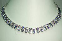 Vintage 50s Fab 2 Row AB Rhinestone Diamante Necklace