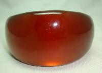 Fabulous Chunky Amber Brown Moonglow  Acrylic Lucite Wide Bangle 