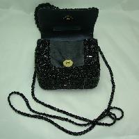 1950s Style Pretty Black Evening Box Style Handbag WOW!