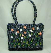 £42.00 - 1950s Style Pretty Beaded Flower Evening Handbag WOW!