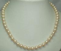 £20.00 - 1950s Hand Knotted Simulated Faux Pearl Bead Necklace