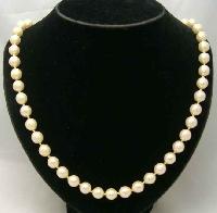 Vintage 50s Signed Vendome Glass Faux Pearl Bead Necklace 
