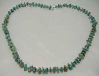 £11.00 - Vintage 28 Inch Real Turquoise & Glass Bead Necklace