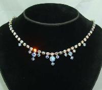 £26.00 - Vintage 50s Pretty Carnival AB Diamante Drop Necklace