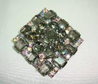 £20.00 - Vintage 50s Large AB Smoky Quartz Colour Diamante 3 Dimensional Brooch