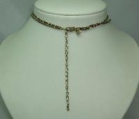 Vintage 70s Style Blue Enamel Flower Tassel Boho Statement Necklace 