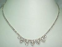 Vintage 50s Sparkling Pretty Diamante Drop Necklace