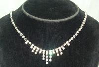 Vintage 50s Sparkling Diamante Graduated Drop Necklace