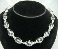 1930s Quality Graduating Crystal Glass Bead Necklace