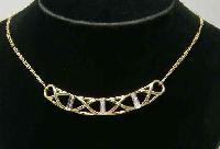 Vintage 80s MONET Diamante Double Chain Gold Necklace
