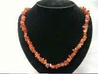 Stylish 20 inch Dark Red/Orange REAL QUARTZ Necklace