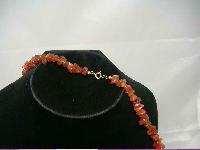 Stylish 20 inch Dark Red/Orange REAL QUARTZ Necklace