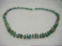 Vintage 28 Inch Real Turquoise & Glass Bead Necklace