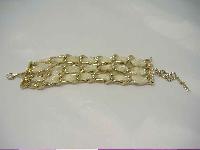 Vintage 80s Fab MIKEY Wide Gold Chain Cuff Bracelet 