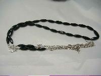 Vintage 80s Super Diamante BaubleTassel & Black Bead Necklace WOW
