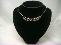 Vintage 80s MONET Diamante Double Chain Gold Necklace