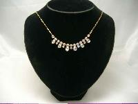 Vintage 30s Paste Diamante Drop Necklace on Gold Chain
