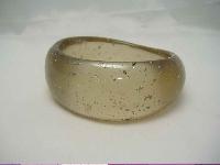 Vintage 80s Wide Gold Lucite Confetti Bangle Bracelet