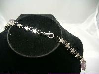 Vintage 50s Real Amethyst Drop Silver Star Necklace WOW