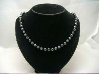 Vintage 50s Real Hematite Hand Knotted Bead Necklace