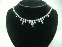 Vintage 50s Pretty Carnival AB Diamante Drop Necklace