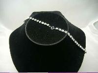 Vintage 50s Sparkling Diamante Flower Drop Necklace 