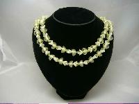 Vintage 50s Unusual 2 Row Yellow Lucite Bead Necklace
