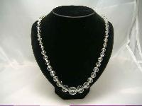 Vintage 50s Fab Quality Crystal Glass Bead Necklace Diamante Clasp