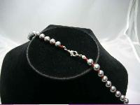 Vintage 50s Grey Faux Pearl Glass Bead Choker Necklace