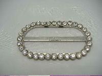 Vintage 70s Three Sparkling Diamante Silver Buckles FAB