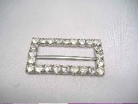 Vintage 70s Three Sparkling Diamante Silver Buckles FAB