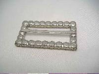 Vintage 70s Three Sparkling Diamante Silver Buckles FAB