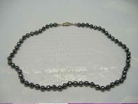 Vintage 60s Classy and Chic Real Hematite Smooth Bead Necklace