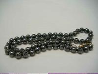 Vintage 60s Classy and Chic Real Hematite Smooth Bead Necklace